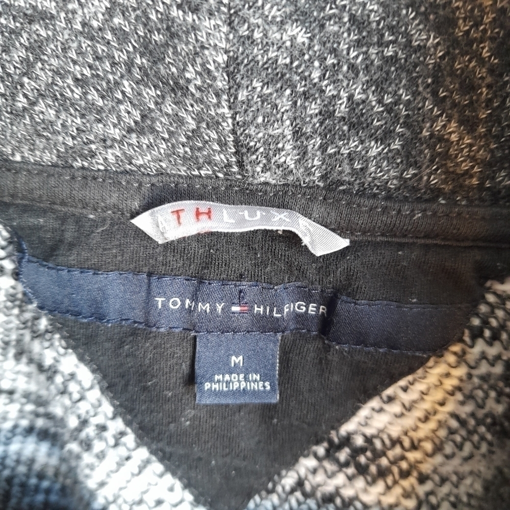 TOMMY HILLFIGER LUX Sweater elbow patch Grey Womens  Medium Cowl neckline - Picture 3 of 12